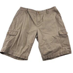 Liz Claiborne Women's‎ sz 14 Petite Khaki Bermuda Cargo Shorts y2k